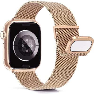 Milanese band - Champagne / rosé goud - Extra sterke magneet - Geschikt voor Apple Watch 38mm / 40mm / 41mm / 42mm Milanese band - Champagne / rosé goud - Extra sterke magneet - Geschikt voor Apple Watch 38mm / 40mm / 41mm / 42mm