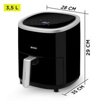 SOGO Human Technology FRE-SS-10865 Airfryer 3.5 l 1200 W Zwart, Zilver - thumbnail