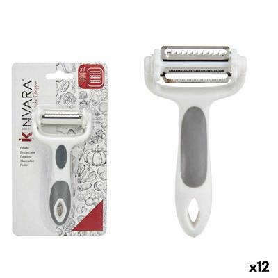 Schiller Kinvara Wit Grijs Roestvrij staal Polypropyleen TPR 12 x 3 x 22 cm 3 in 1 (12 Stuks)