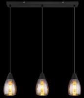 Globo 3-lichts hanglampReid amber glas - 15705-3H - thumbnail