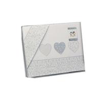 Gamberritos laken set grijs hartjes 3-delig groot - thumbnail