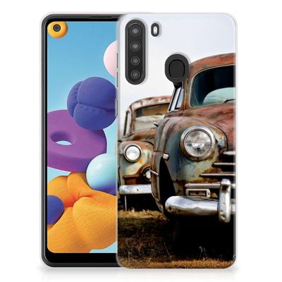 Samsung Galaxy A21 | Siliconen hoesje | met foto Vintage Auto