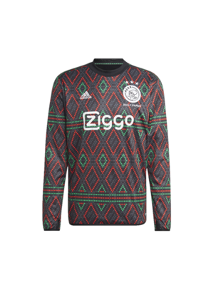 Ajax X Daily Paper Pre-Match Warm Sweater Senior 2022-2023 - Maat XS - Kleur: RoodZwartGroen | Soccerfanshop