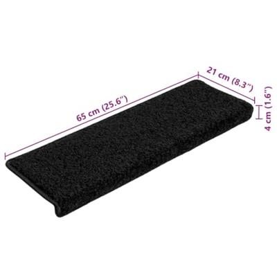 Trapmatten 10 st 65x21x4 cm Zwart Rechthoekige Rand Trapmatten 10 st 65x21x4 cm Zwart Rechthoekige Rand