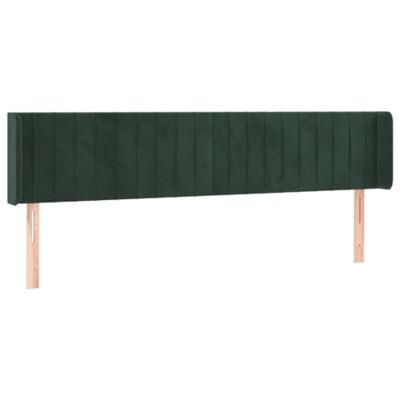 Hoofdbord met randen 163x16x78/88 cm fluweel donkergroen