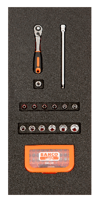 Bahco Foaminlay Fit&Go 1/3 met doppen en toebehoren 1/4" en bits - 46-delig - retailverpakking - FF1E2009EH