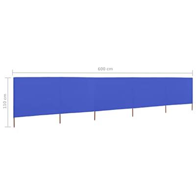 VidaXL Windscherm 5-panelen 600x80 cm stof azuurblauw