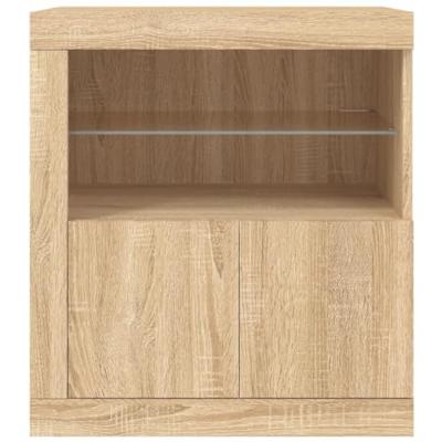 Dressoir met LED-verlichting 60,5x37x67 cm sonoma eikenkleurig Dressoir met LED-verlichting 60,5x37x67 cm sonoma eikenkleurig