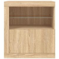 Dressoir met LED-verlichting 60,5x37x67 cm sonoma eikenkleurig - thumbnail
