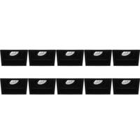 Spot Armatuur 10 Pack - Pragmi Domy Pro - GU10 Inbouwspot - Vierkant - Zwart - Aluminium - Verdiept - Kantelbaar - 105mm - thumbnail