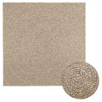 Vloerkleed ZIZUR beige binnen en buiten 120x120 cm jute look - thumbnail
