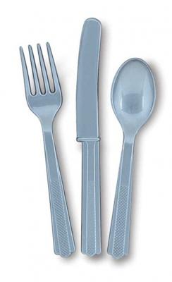 Unique bestek zilver 3 delig 18 stuks