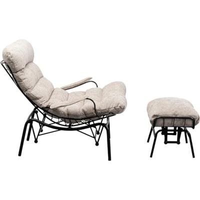 Kare Fauteuil + Hocker Vienna Swing Beige
