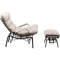Kare Fauteuil + Hocker Vienna Swing Beige - thumbnail