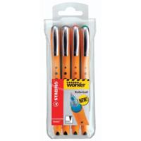 STABILO worker+ roller 0,5 mm etui van 4 stuks assorti - thumbnail