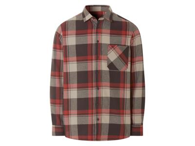 esmara Men Flanellen heren overhemd (Rood/bruin, L (41/42))