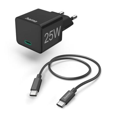 Hama Mini-charger set USB-C 25 Watt PD Oplader Zwart