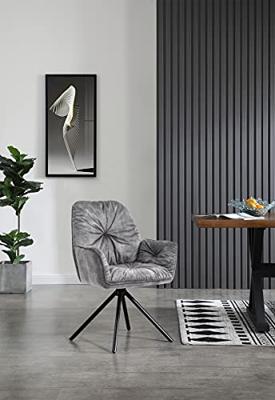 Artistiq Eetkamerstoel 'Gadi' Velvet, kleur grijs