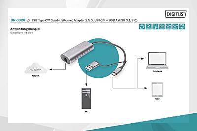 Digitus DN-3028 Netwerkadapter 2.5 GBit/s USB, USB-A 3.0, USB-A 3.1 Gen 1, USB-A 3.2 Gen 1, USB-A - thumbnail