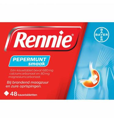 Rennie Pepermunt 48 Kauwtabletten