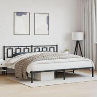 Bedframe met hoofdbord metaal zwart 200x200 cm - thumbnail