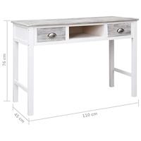 VidaXL Schrijftafel 110x45x76 cm hout grijs - thumbnail