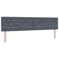 Boxspringbed met Matras Donkergrijs 200 x 200 cm Stof - thumbnail