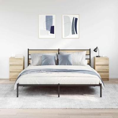 Nachtkastjes met 3 lades 2 st 39x35x65 cm Sonoma eikenkleurig