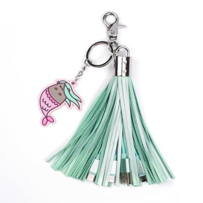 Pusheen PUSHTASLE USB-oplaadkabel, 2-in-1, turquoise