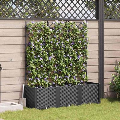 Tuin Bloempot 3 pcs Zwart 120 x 40 x 143 cm Staal