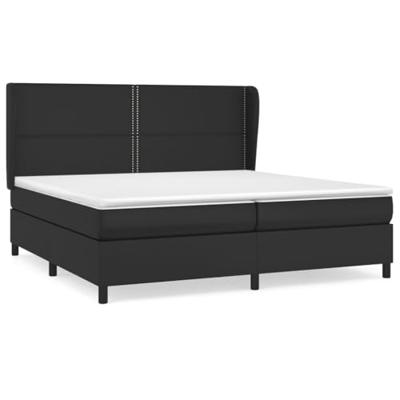 Boxspring met matras kunstleer zwart 200x200 cm