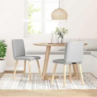 Eetkamerstoelen 2 st stof wolk grijs - thumbnail