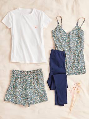 4-delige set homewear voor tijdens de zwangerschap en borstvoeding set fleurige pyjama