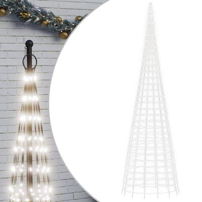 LED-kerstboom aan vlaggenmast 3000 LEDs koud wit 800 cm