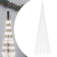 LED-kerstboom aan vlaggenmast 3000 LEDs koud wit 800 cm - thumbnail