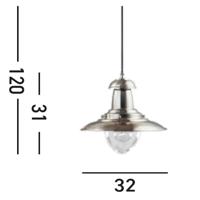 Searchlight HanglampFisherman Ø 32cm - 4301SS - thumbnail