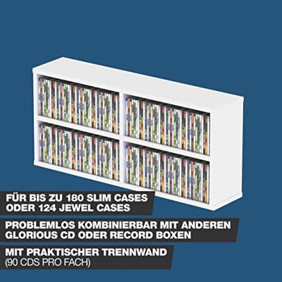 Glorious CD Box 180 CD-meubel, wit