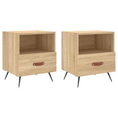 Nachtkastjes 2 st 40x35x47,5 cm bewerkt hout sonoma eikenkleur