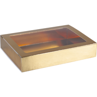 Chocoladeletterdoos | GK7 | karton + PET | 196x141x38mm | Sinterklaas | goud | 48 stuks - thumbnail