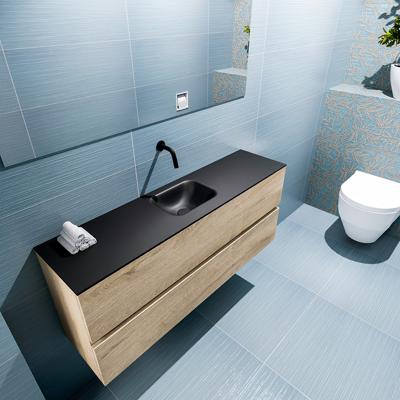 MONDIAZ ADA 120cm toiletmeubel washed oak. LEX wastafel urban midden zonder kraangat