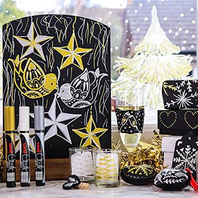 Uni-ball krijtmarker, ronde punt 1,8 - 2,5 mm, etui van 4 stuks, assorti Uni-ball krijtmarker, ronde punt 1,8 - 2,5 mm, etui van 4 stuks, assorti