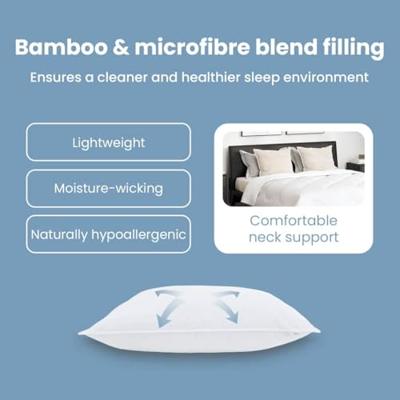 VidaXL Hoofdkussen met kussen 2 pcs wit 30 x 50 cm katoen