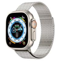 By Qubix - Stainless Steel Loop band - Titanium kleur - Extra strong - Compatible met Apple Watch 38mm / 40mm / 41mm / 42mm - Compatible Apple watch - thumbnail