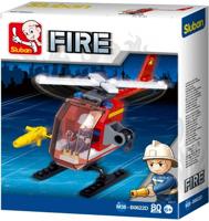 Sluban Fire Brigade Helicopter bouwstenen set - thumbnail