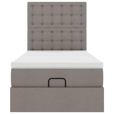Ottoman bed met matras 120x190 cm stof taupe