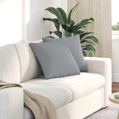 VidaXL Sofa kussens 2 pcs lichtgrijs 45 x 45 cm stof