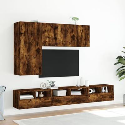 Tv-wandmeubels 2 st 60x30x30 cm bewerkt hout gerookt eikenkleur Tv-wandmeubels 2 st 60x30x30 cm bewerkt hout gerookt eikenkleur