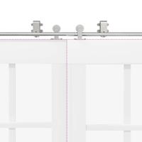 Schuifdeur onderdelenset 200 cm roestvrij staal zilverkleurig - thumbnail