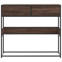 Wandtafel 90x35x80 cm bewerkt hout bruin eikenkleur - thumbnail