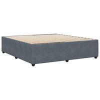 Bedframe zonder matras 200x200 cm fluweel donkergrijs - thumbnail